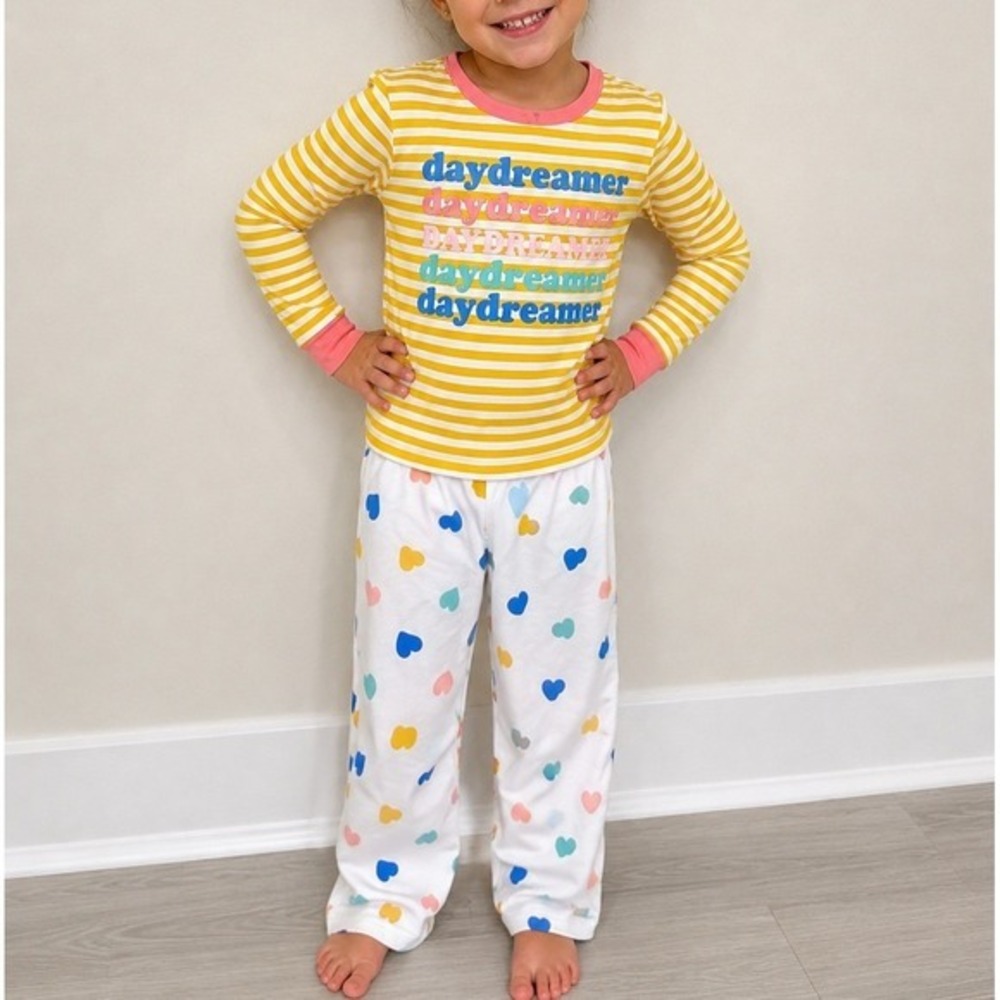 Carters Daydreamer Cotton Fleece Long Sleeve Pant Pajama Set Rainbow 5T NWOT